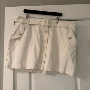 Future Collective White Button-Up Skirt